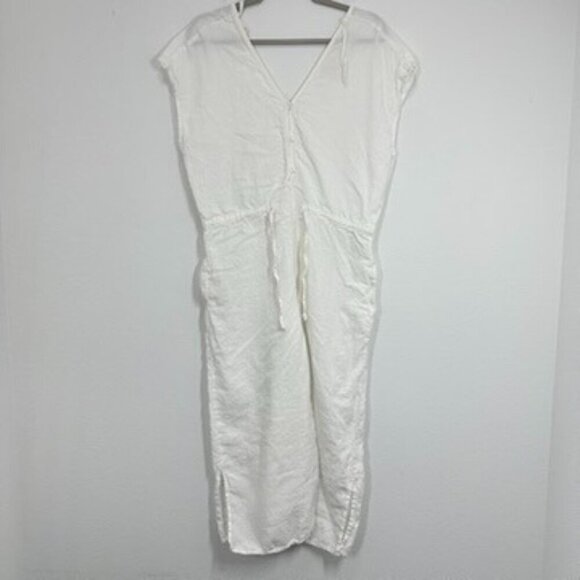 Cloth & Stone Women's Size Medium 100% Linen Wide Leg V Neck Jumpsuit Resort - Picture 1 of 12